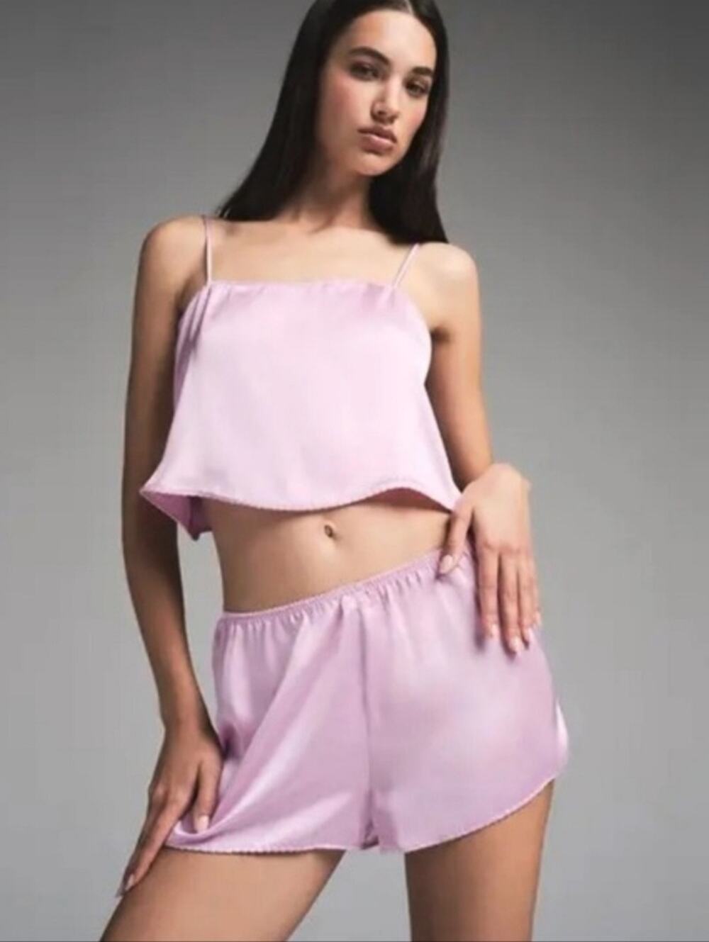 Skims Hotel Shine Cami Sleep Set Baby Pink Size S